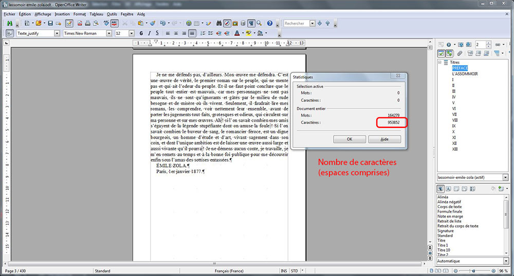 comment connaitre le nombre de signes ou caracteres de mon document libres d ecrire services d auto edition