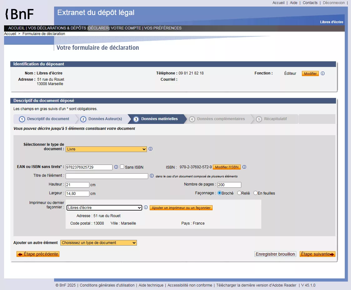 Renseigner la description du livre