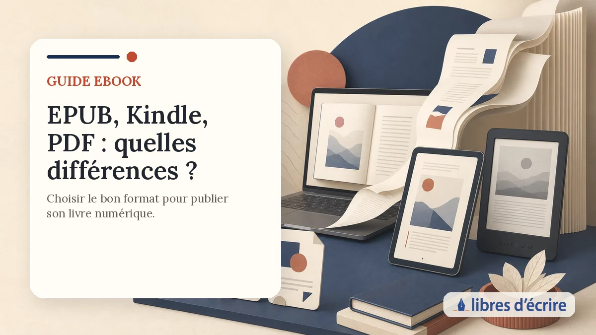 Illustration des différences entre EPUB, Kindle et PDF pour publier un eBook