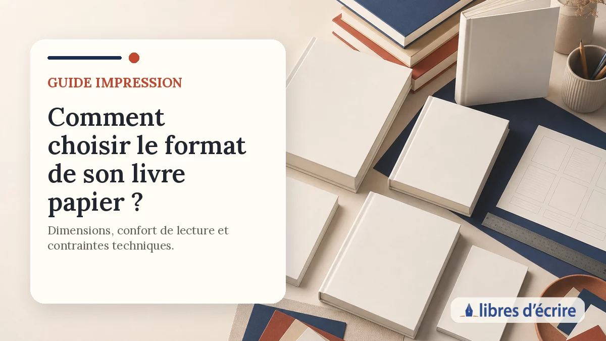 Illustration de formats de livres papier avec règle et maquettes de couverture
